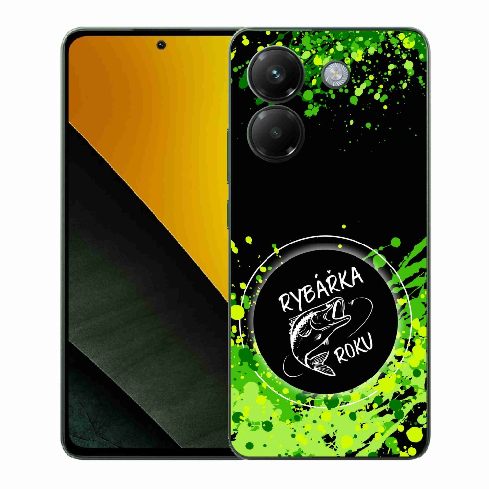 Gélový kryt mmCase na Xiaomi Poco M7 Pro 5G - rybárka roku čierne pozadie