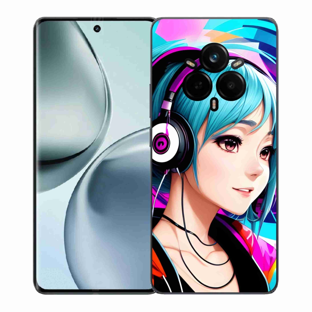 Gélový kryt mmCase na Realme 14 Pro+ 5G - dievča so slúchadlami