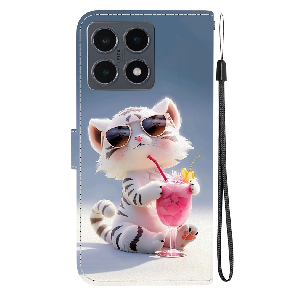 Versatile knižkové púzdro na Xiaomi 15T - biely tigrík