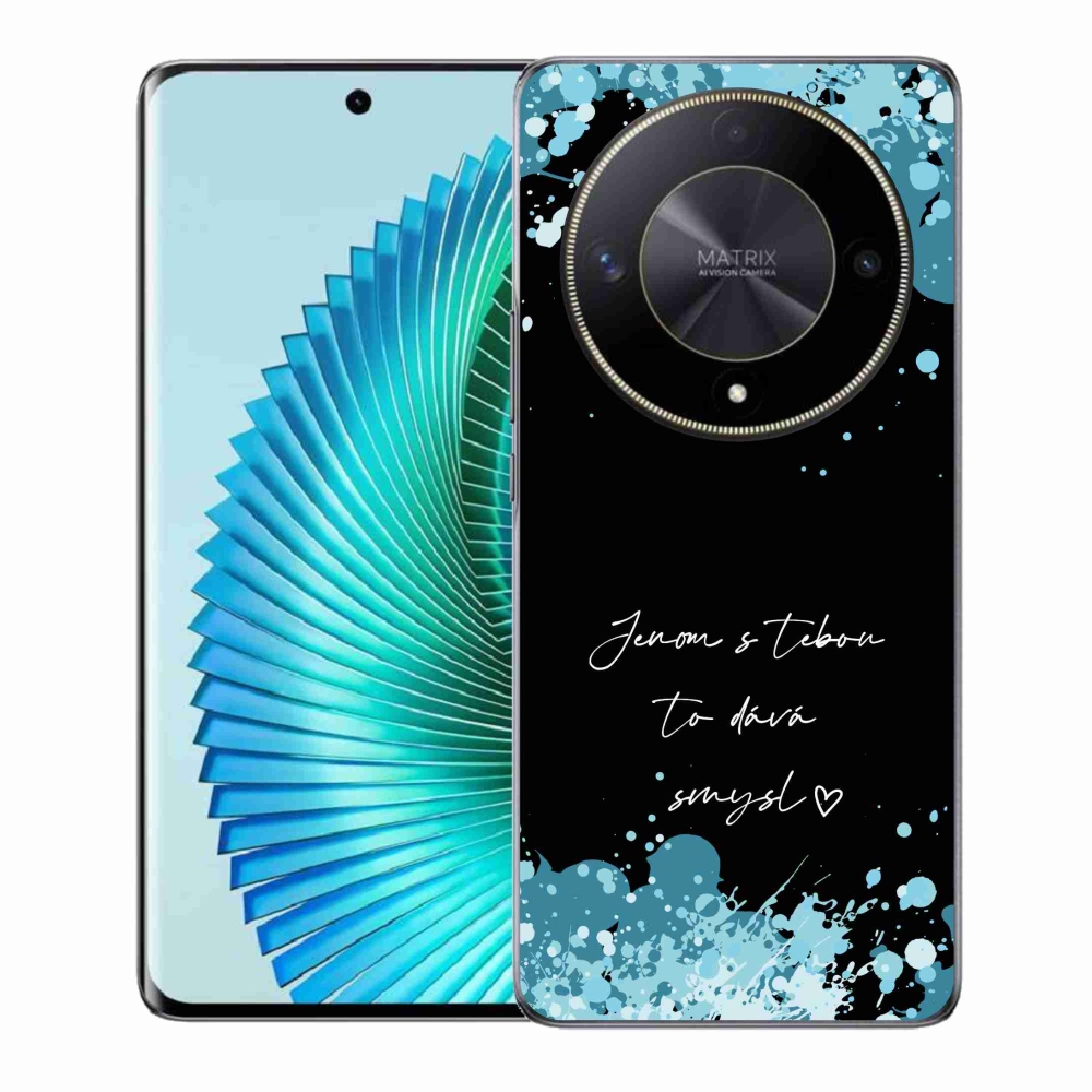 Gélový kryt mmCase na Honor Magic 6 Lite 5G - zamilovaný text čierne pozadie