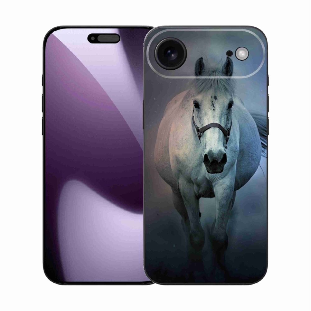 Gélový kryt mmCase na iPhone 17 Air - bežiaci biely kôň