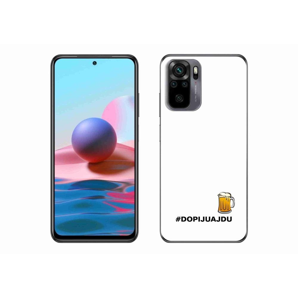 Gélový kryt mmCase na Xiaomi Redmi Note 10S - pivný motív 1 biele pozadie