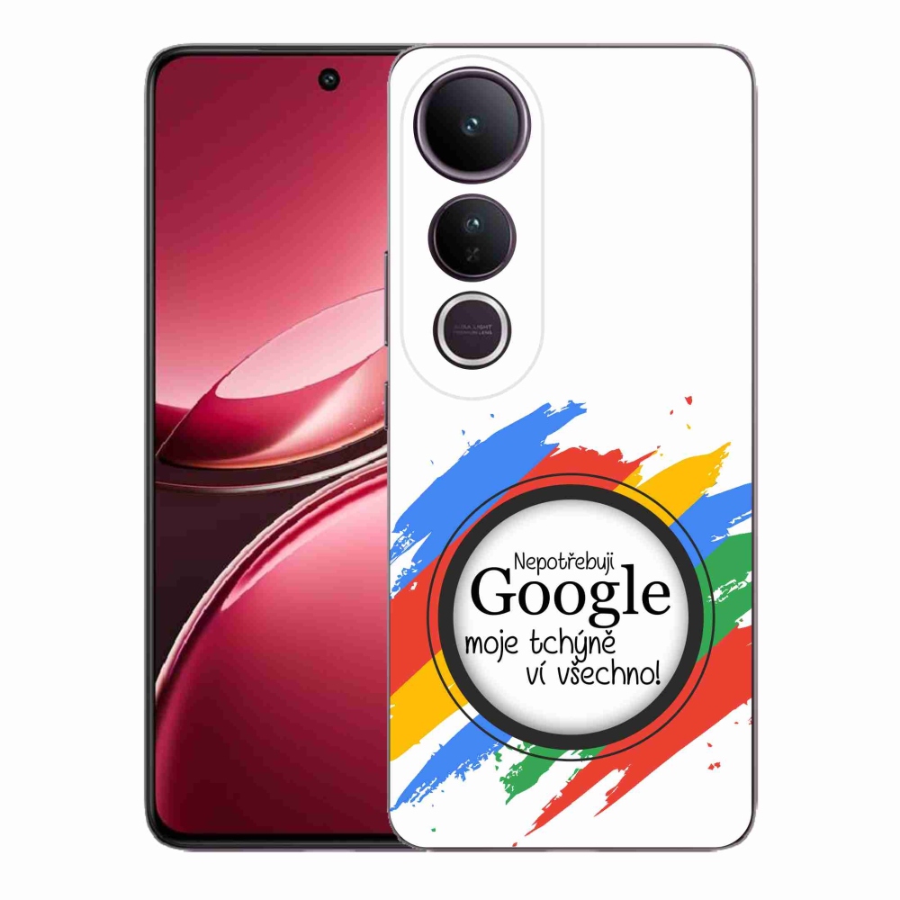 Gélový kryt mmCase na Vivo V50 Lite 4G/5G - svokra vie všetko biele pozadie