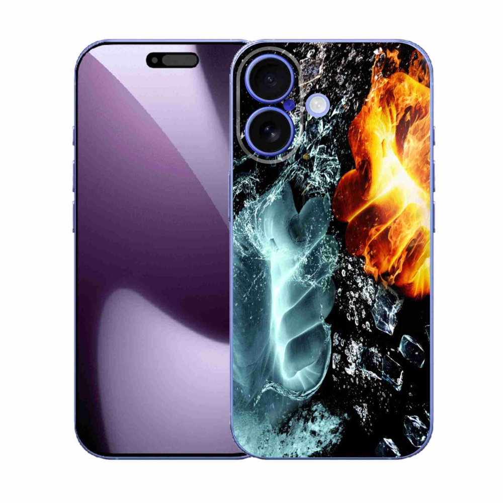 Gélový kryt mmCase na iPhone 17 - voda a oheň