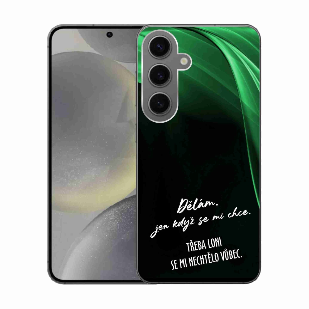 Gélový kryt mmCase na Samsung Galaxy S24 - vtipný text 12 čierne pozadie