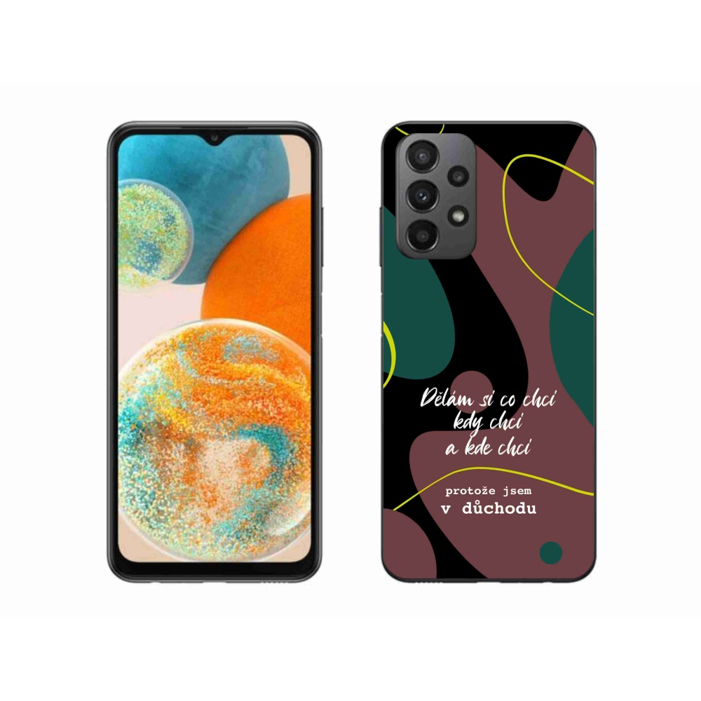 Gélový kryt mmCase na Samsung Galaxy A23 4G/5G - vtipný text 10 čierne pozadie
