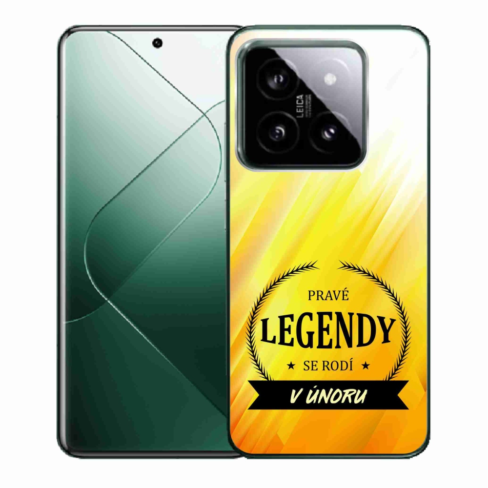 Gélový kryt mmCase na Xiaomi 14 - legendy vo februári žlté pozadie