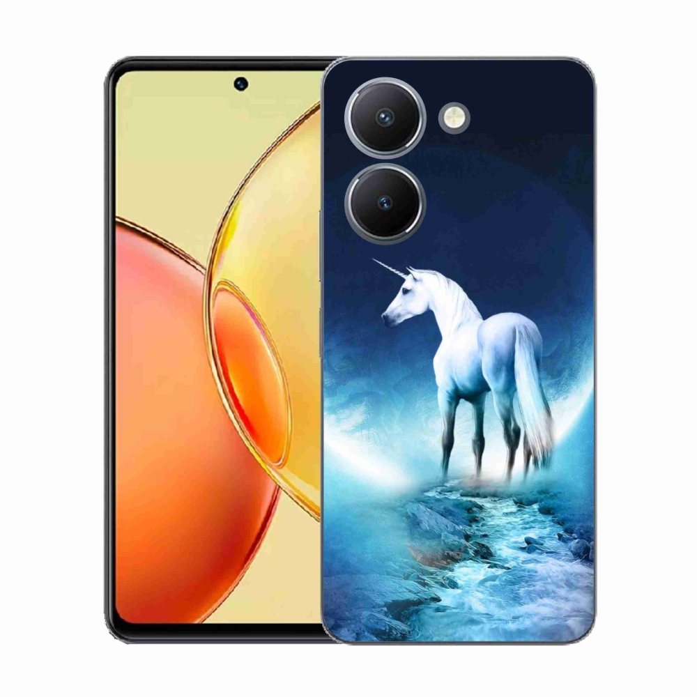 Gélový kryt mmCase na Vivo Y36 - biely jednorožec