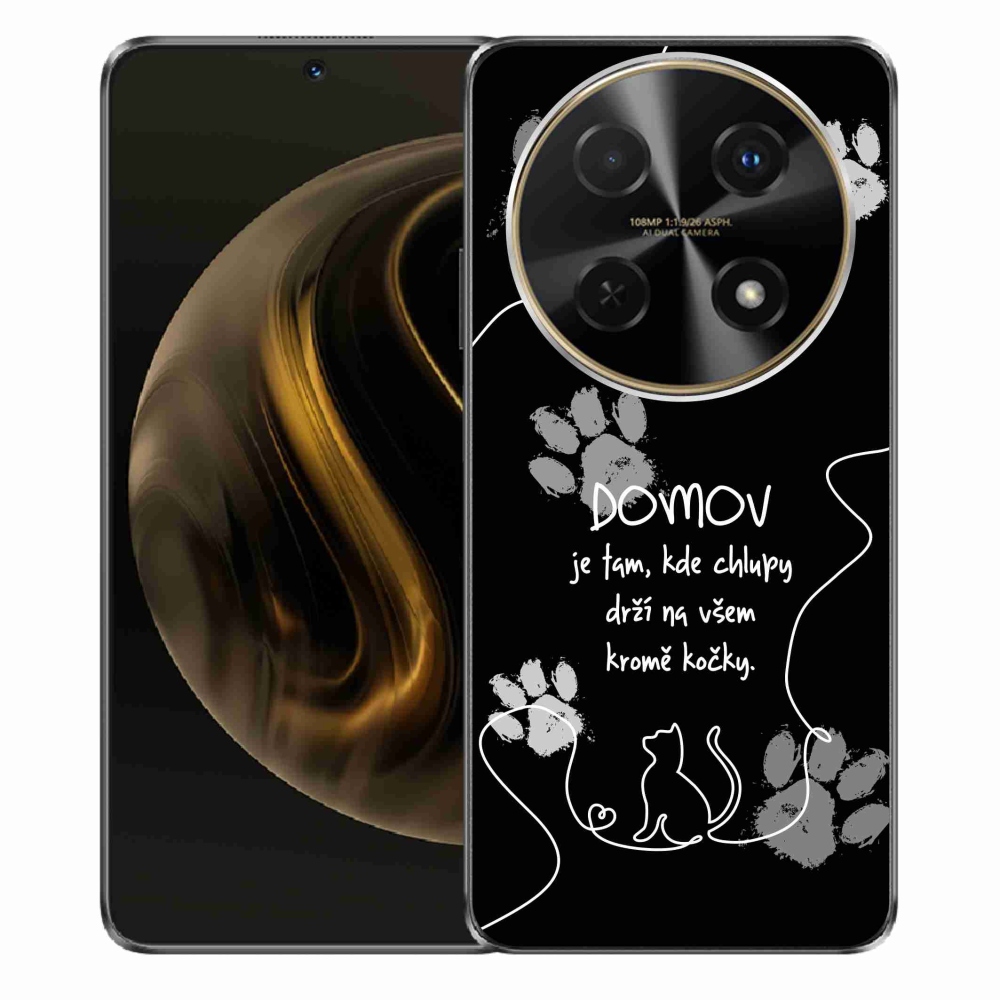 Gélový kryt mmCase na Huawei Nova 12i - mačacie motív čierne pozadie