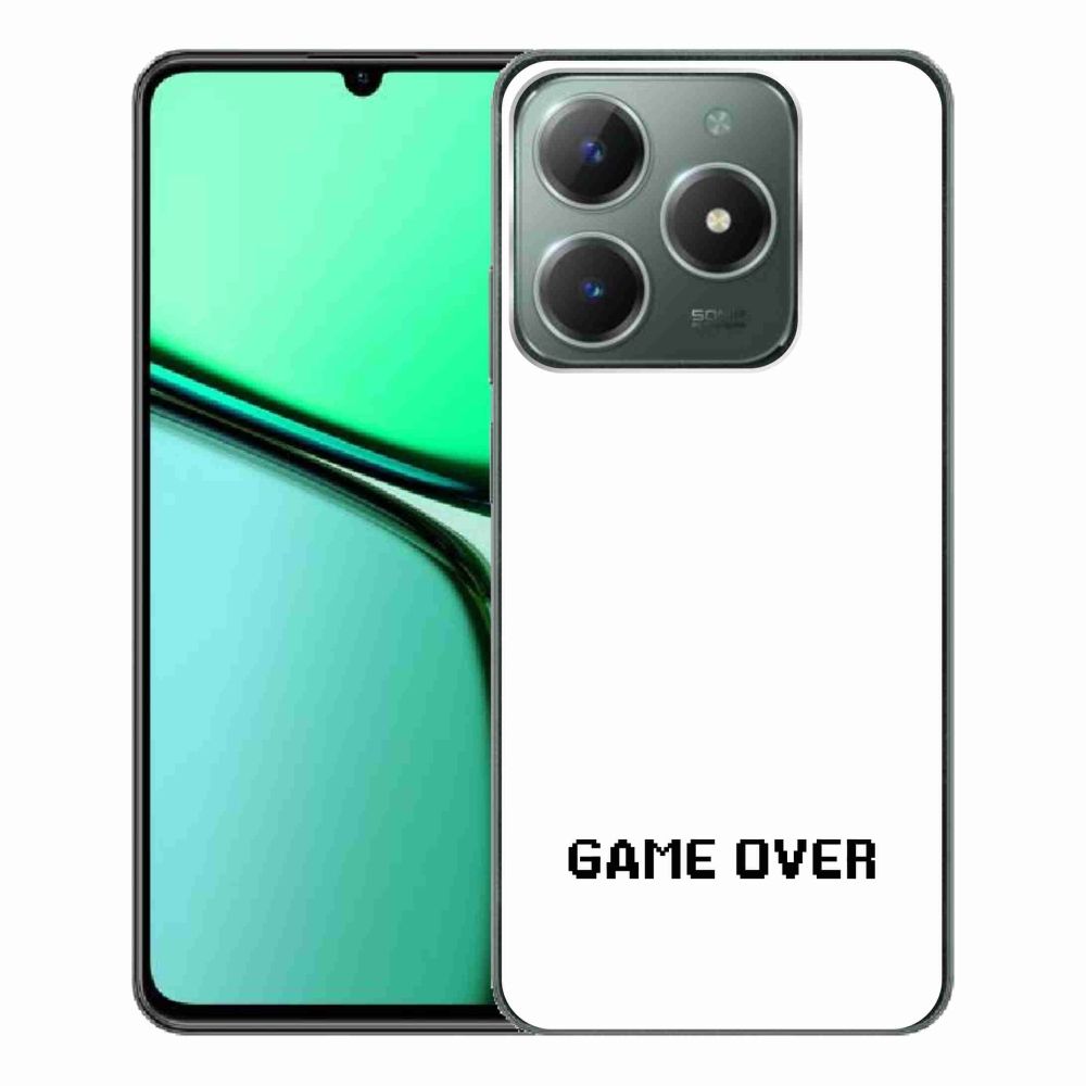 Gélový kryt mmCase na Realme C61 - game over biele pozadie