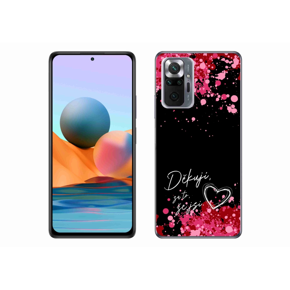 Gélový kryt mmCase na Xiaomi Redmi Note 10 Pro - zamilovaný text 2 čierne pozadie