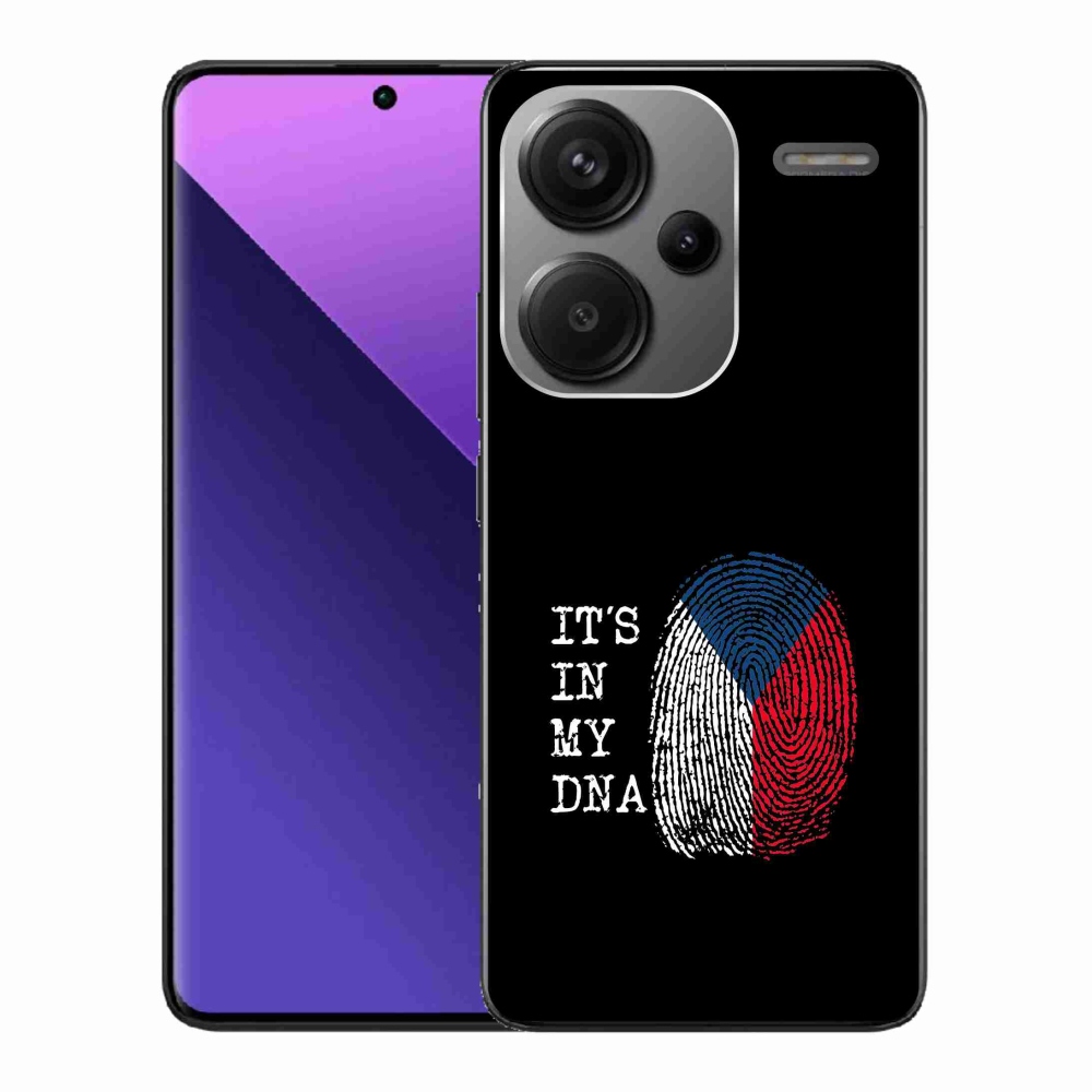 Gélový kryt mmCase na Xiaomi Redmi Note 13 Pro+ 5G - vlajka odtlačok prsta čierne pozadie