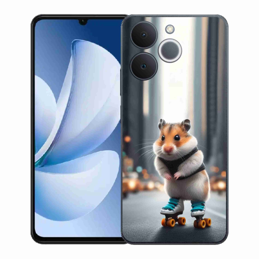 Gélový kryt mmCase na Realme Note 70T - škrečok na korčuliach