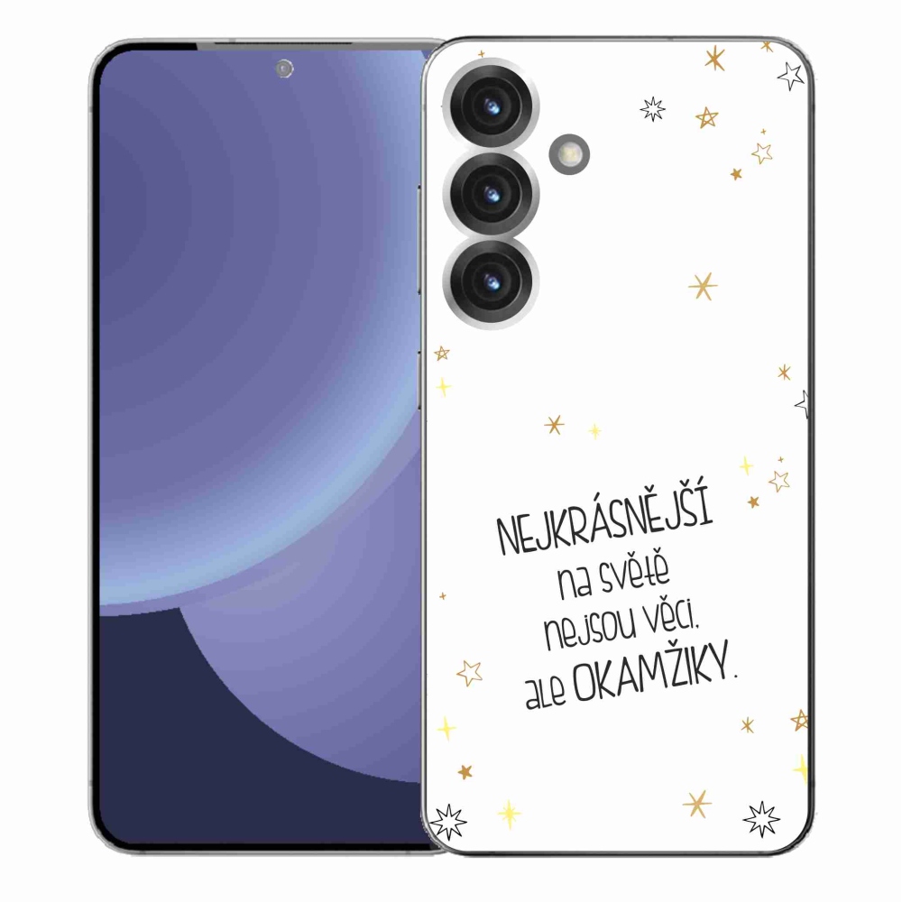 Gélový kryt mmCase na Samsung Galaxy S25+ - citát 4 biele pozadie