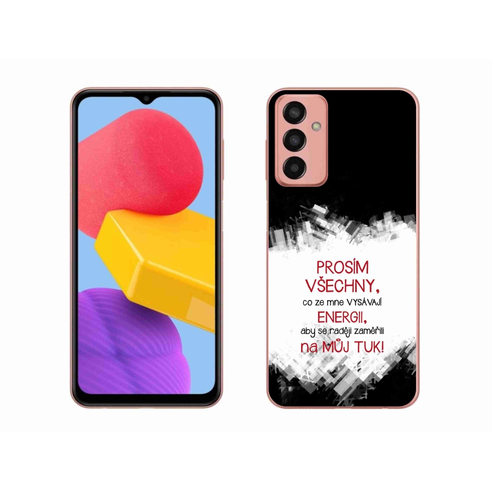Gélový kryt mmCase na Samsung Galaxy M13 - vtipný text 1 červený