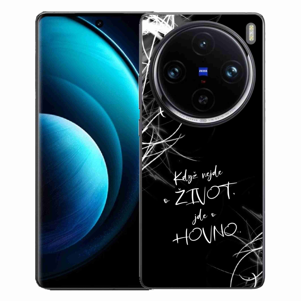 Gélový kryt mmCase na Vivo X100 Pro 5G - vtipný text 16 čierne pozadie