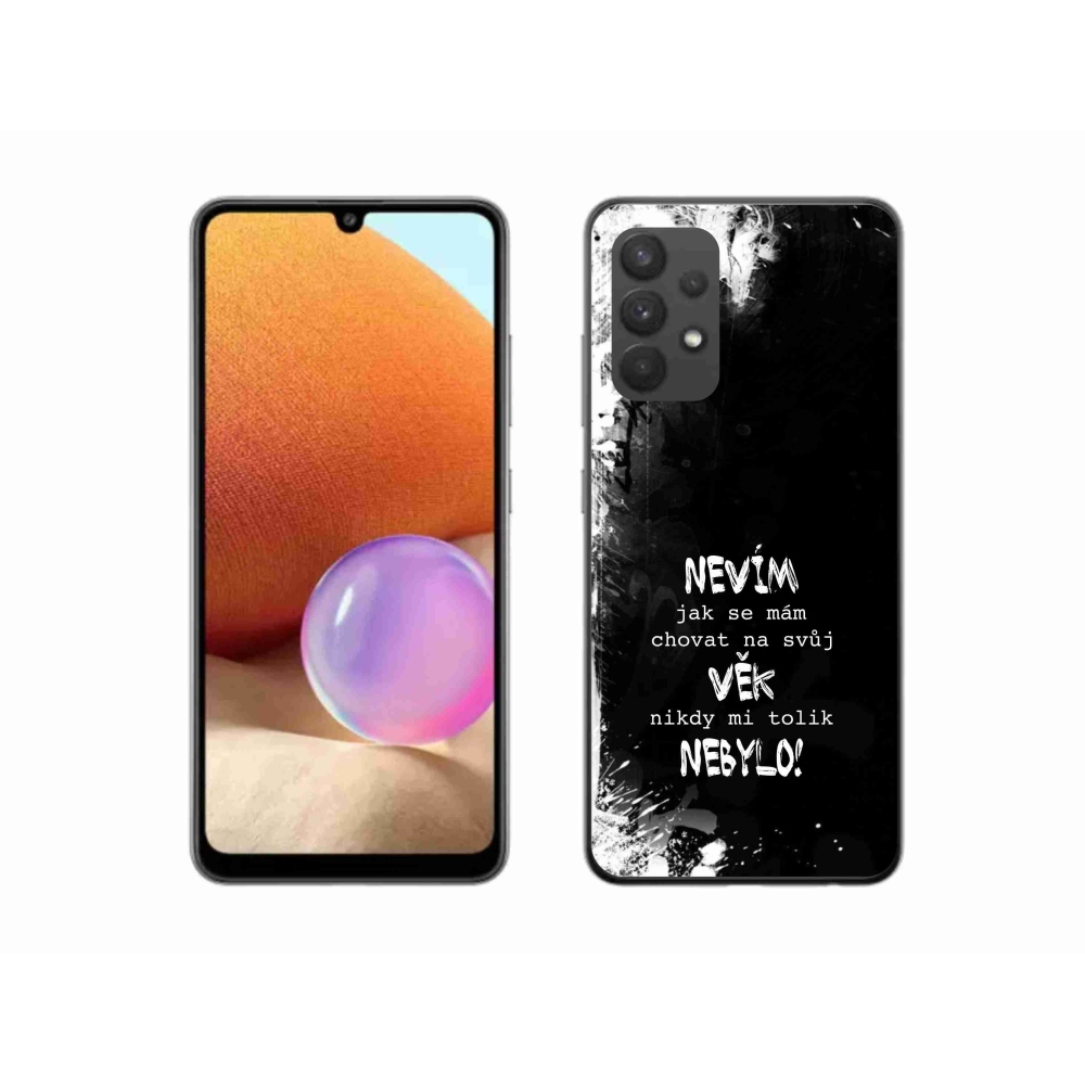 Gélový kryt mmCase na Samsung Galaxy A32 4G - vtipný text 14 čierne pozadie