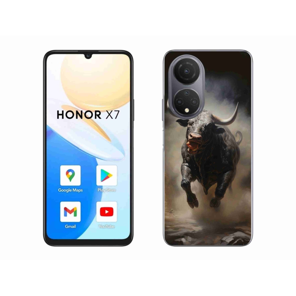 Gélový kryt mmCase na Honor X7 - rozzúrený býk