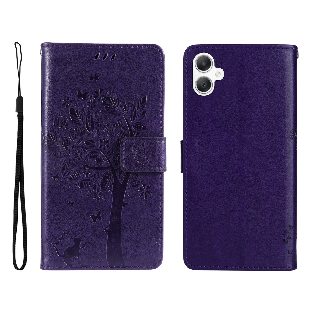 Trees knižkové púzdro na Samsung Galaxy A06 4G - tmavofialové