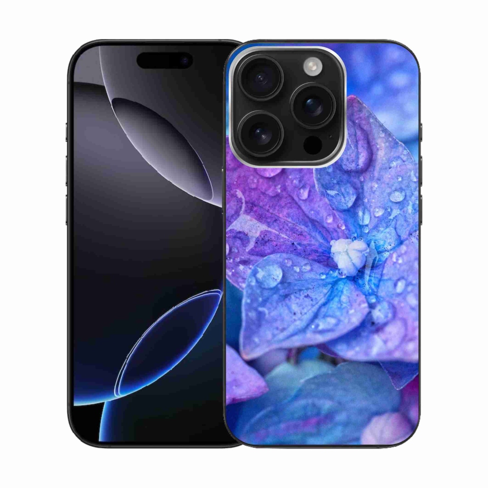 Gélový kryt mmCase na iPhone 16 Pro - fialový kvet