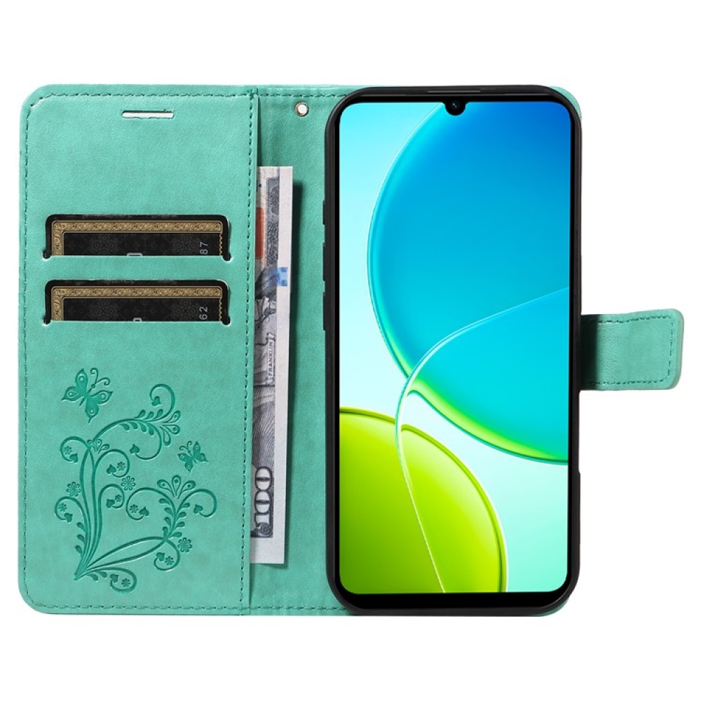 Big Butterfly knižkové puzdro na Vivo Y29s 5G - modrozelené