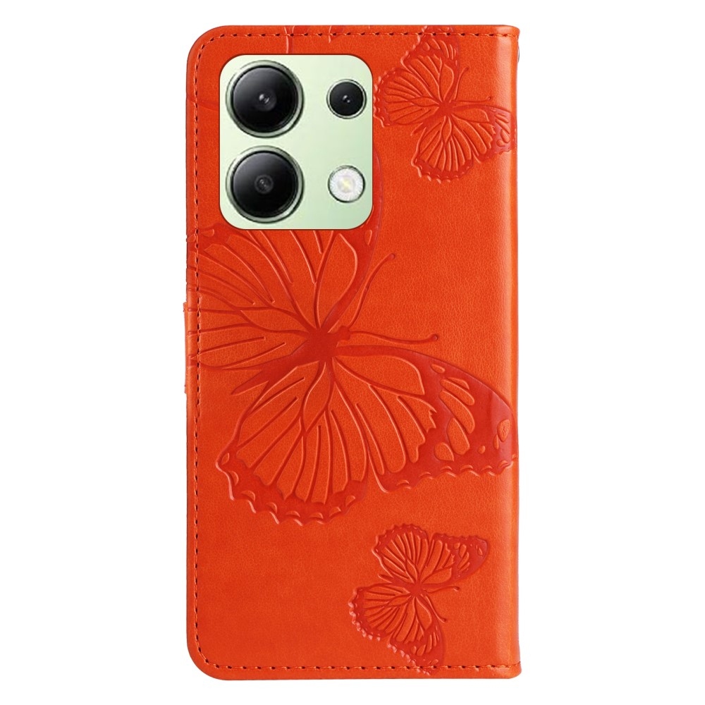 Big Butterfly knižkové púzdro na Xiaomi Redmi Note 13 - oranžové