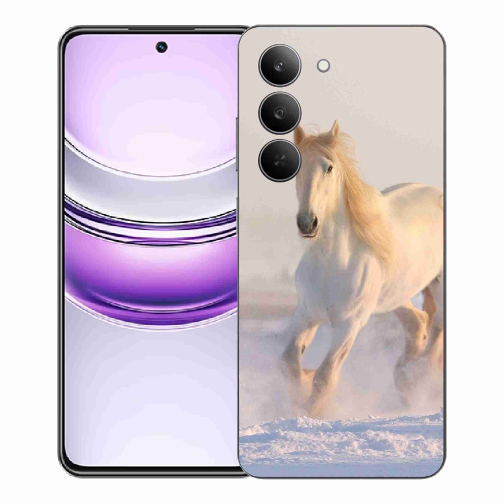 Gélový kryt mmCase na Realme 14x 5G - kôň v snehu