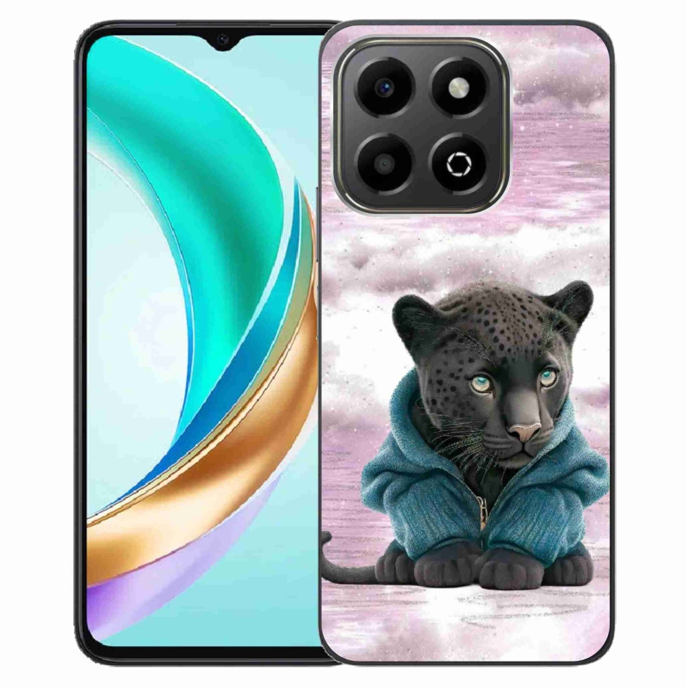 Gélový kryt mmCase na Honor X6b - čierny panter vo svetri