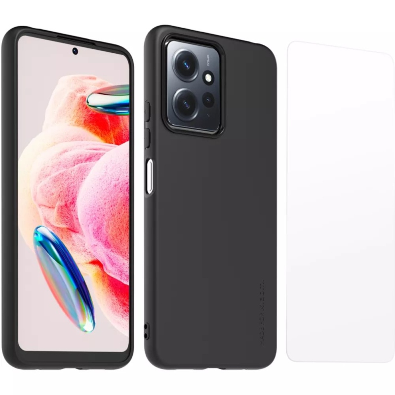 Made for Xiaomi TPU Kryt + Tvrdené Sklo pre Xiaomi Redmi Note 12 4G Black