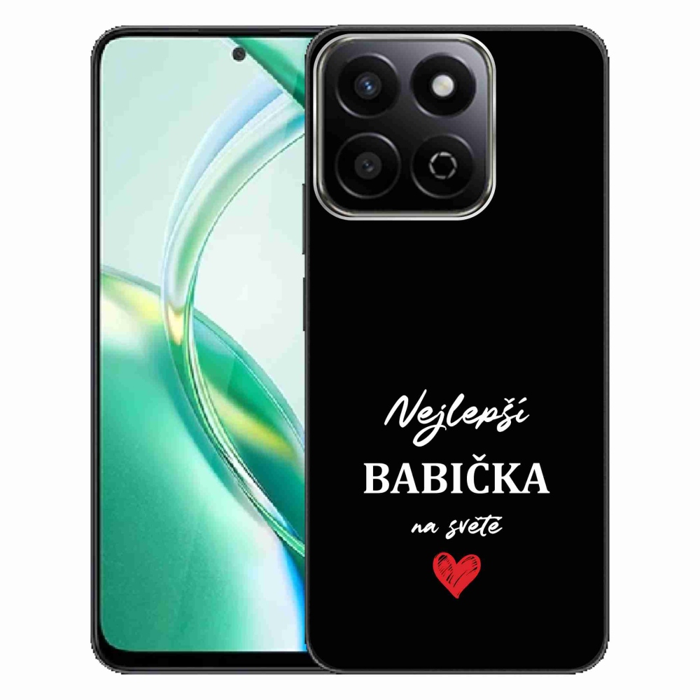 Gélový kryt mmCase na Honor 200 Smart 5G - najlepšia babička 1 čierne pozadie