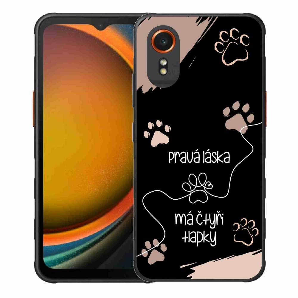 Gélový kryt mmCase na Samsung Galaxy Xcover 7 - psí motív 1 čierne pozadie
