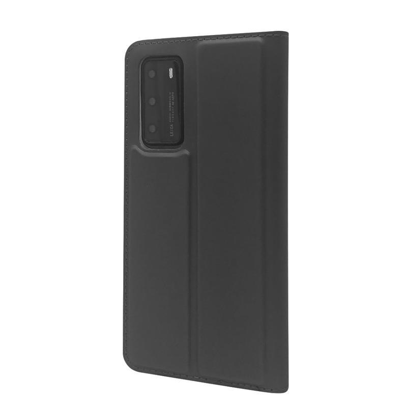 Magnetic PU kožené peněženkové puzdro na mobil Huawei P40 - čierne