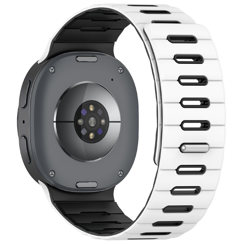 Magnetic silikónový remienok na Samsung Galaxy Watch9 40mm/44mm/Watch8 44mm/40mm/Watch8 Classic 46mm - biely/čierny