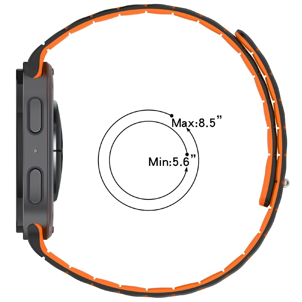 Magnetic silikónový remienok na Samsung Galaxy Watch9 40mm/44mm/Watch8 44mm/40mm/Watch8 Classic 46mm - čierny/oranžový