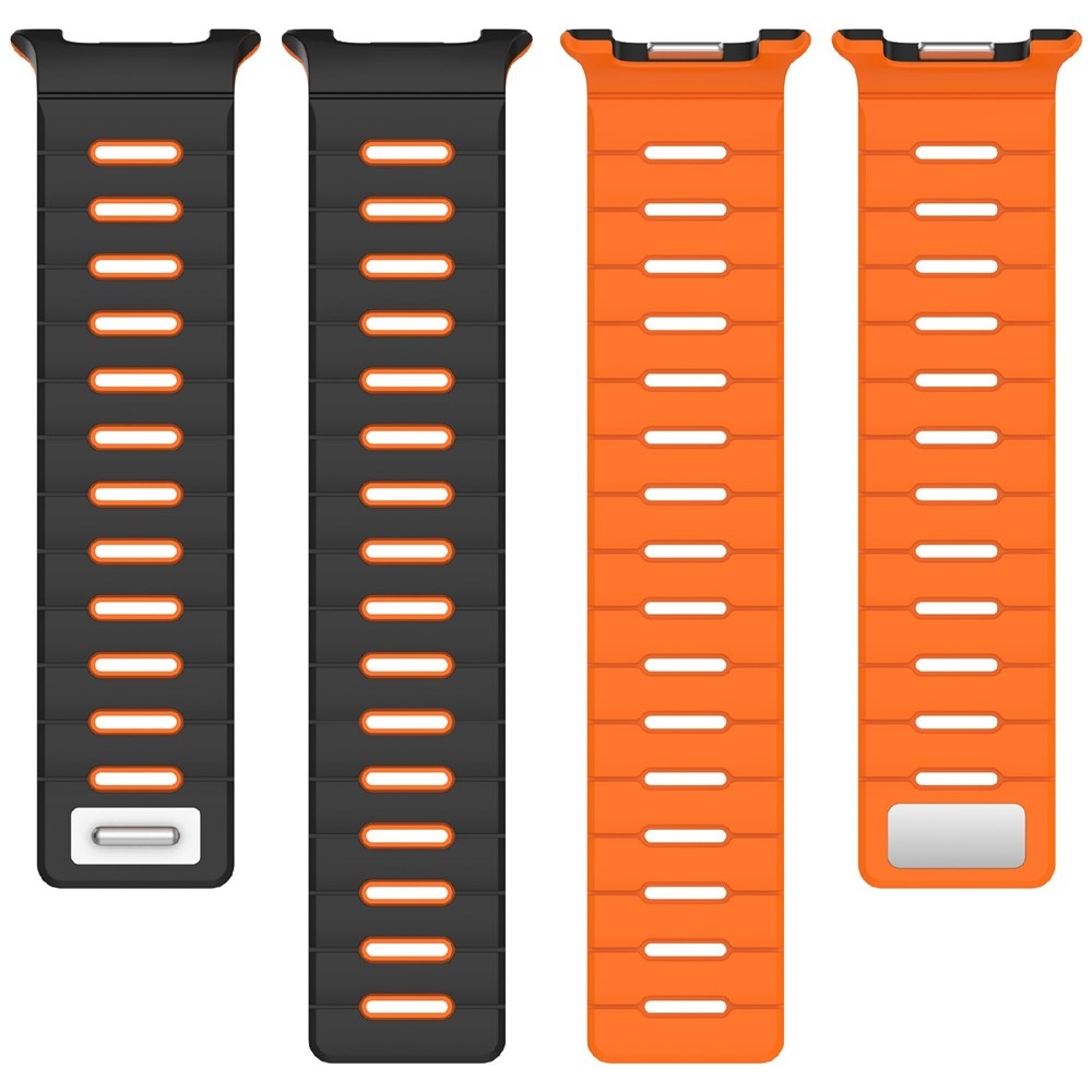 Magnetic silikónový remienok na Samsung Galaxy Watch9 40mm/44mm/Watch8 44mm/40mm/Watch8 Classic 46mm - čierny/oranžový