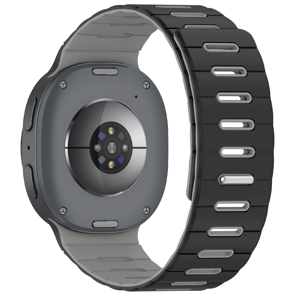Magnetic silikónový remienok na Samsung Galaxy Watch9 40mm/44mm/Watch8 44mm/40mm/Watch8 Classic 46mm - čierny/sivý