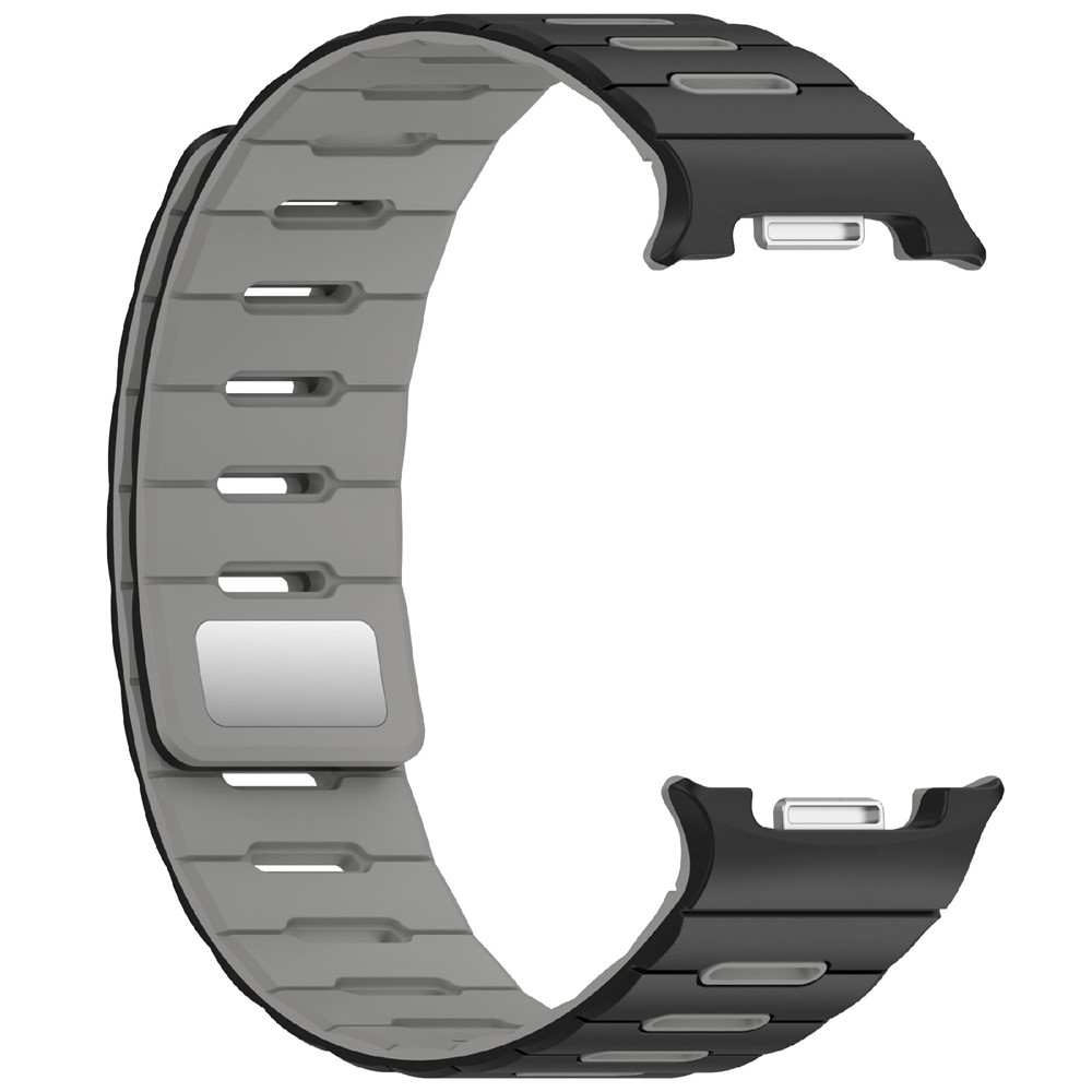 Magnetic silikónový remienok na Samsung Galaxy Watch9 40mm/44mm/Watch8 44mm/40mm/Watch8 Classic 46mm - čierny/sivý
