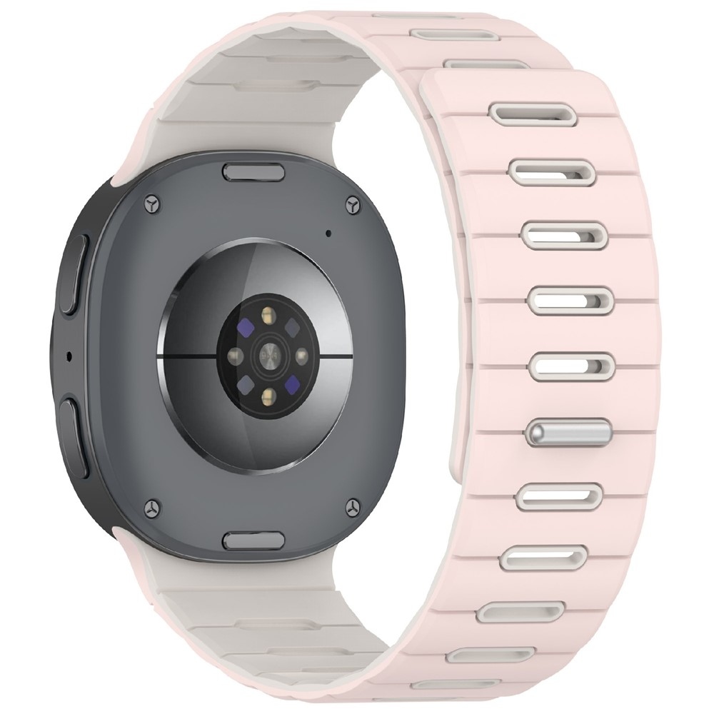 Magnetic silikónový remienok na Samsung Galaxy Watch9 40mm/44mm/Watch8 44mm/40mm/Watch8 Classic 46mm - ružový/béžový