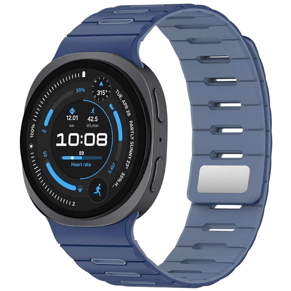 Magnetic silikónový remienok na Samsung Galaxy Watch9 40mm/44mm/Watch8 44mm/40mm/Watch8 Classic 46mm - tmavomodrý/svetlomodrý