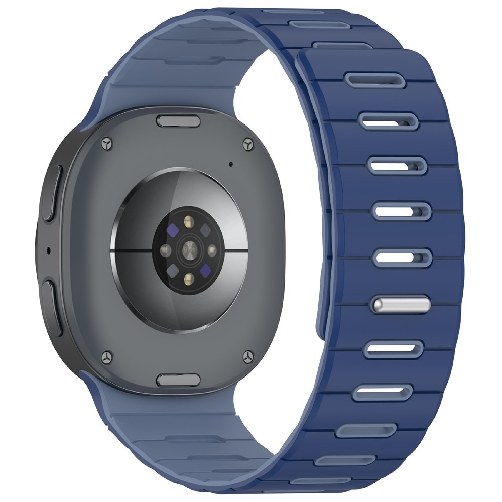 Magnetic silikónový remienok na Samsung Galaxy Watch9 40mm/44mm/Watch8 44mm/40mm/Watch8 Classic 46mm - tmavomodrý/svetlomodrý