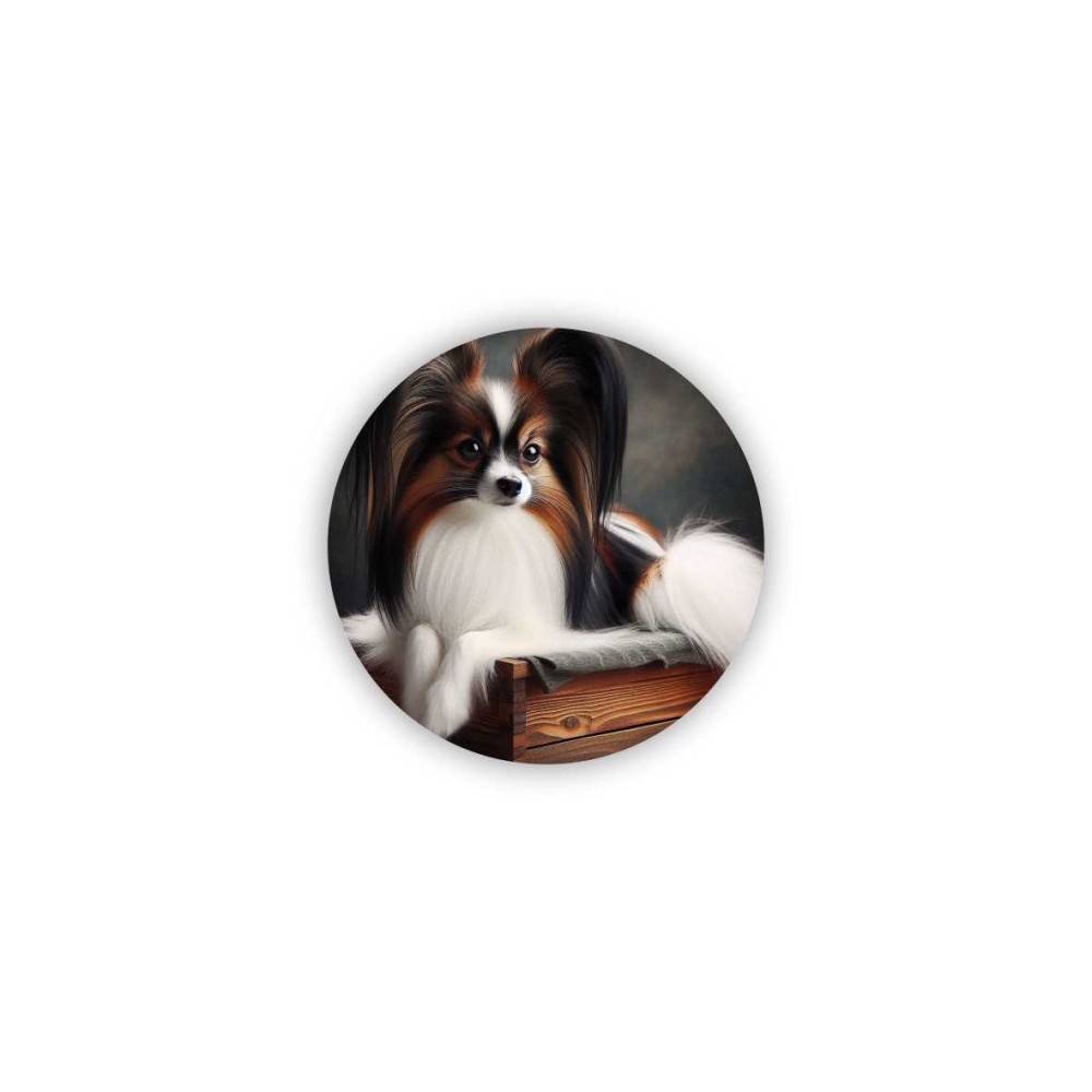 Magnetka 60x60mm v tvare kruhu - elegantný papillon