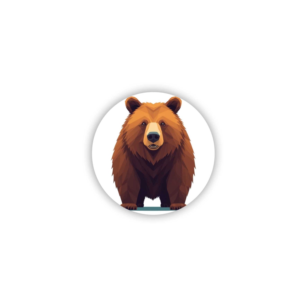 Magnetka 60x60mm v tvare kruhu - hnedý medveď