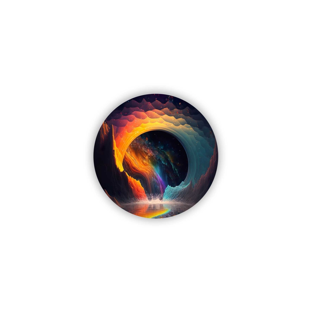 Magnetka 60x60mm v tvare kruhu - kozmický farebný vír