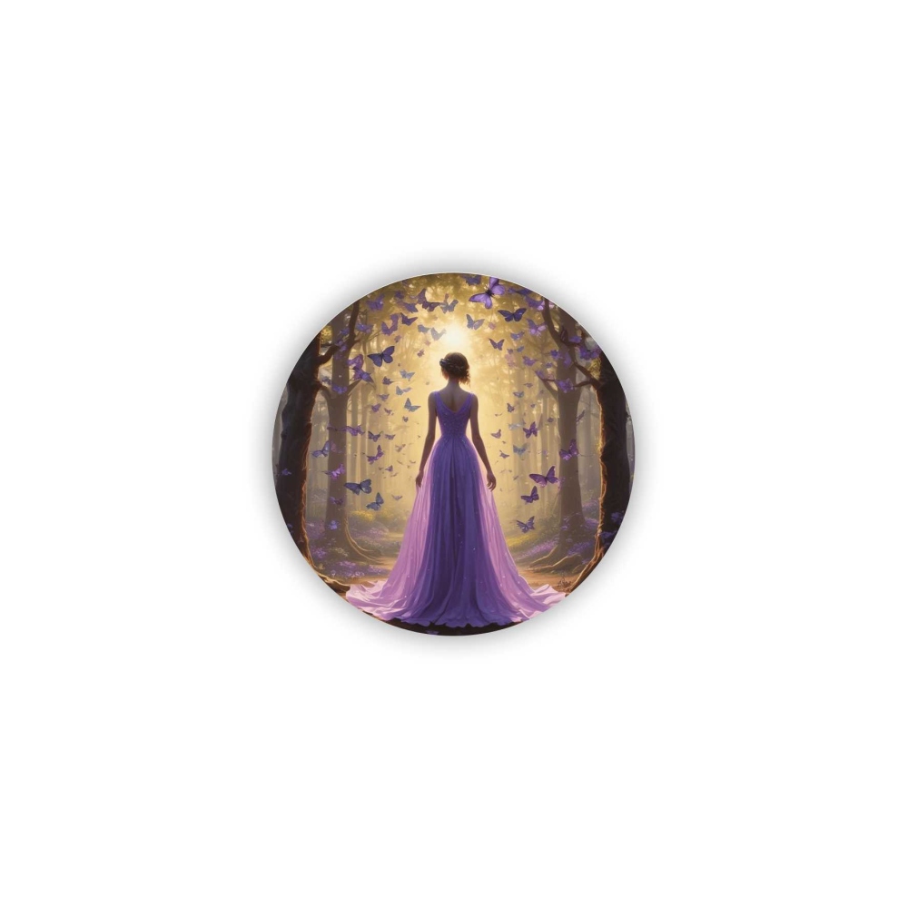 Magnetka 60x60mm v tvare kruhu - lesná princezná