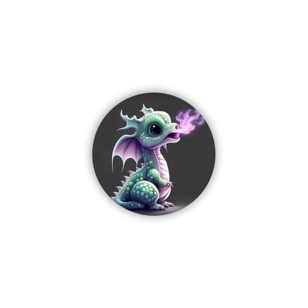 Magnetka 60x60mm v tvare kruhu - magický dráčik