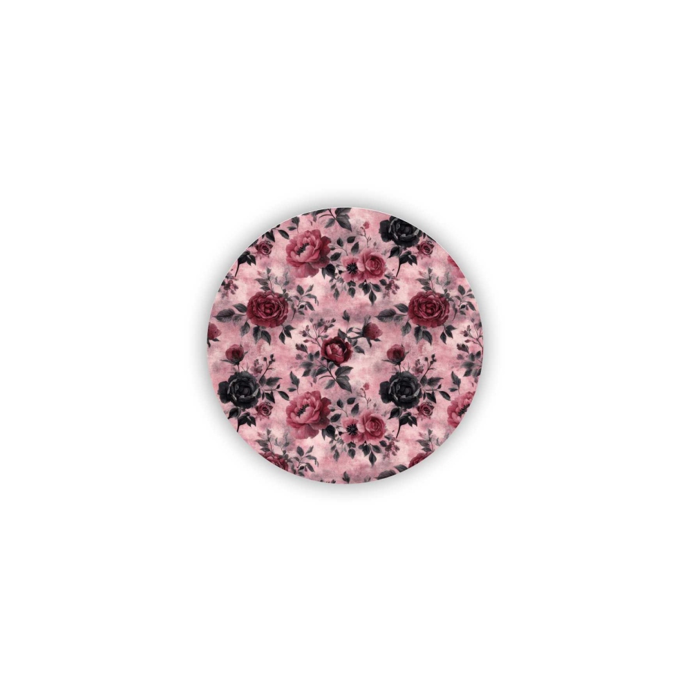 Magnetka 60x60mm v tvare kruhu - ružová elegancia