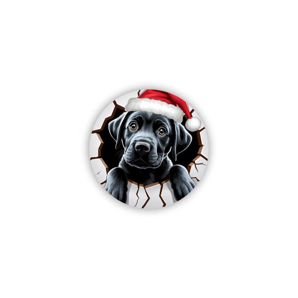 Magnetka 60x60mm v tvare kruhu - vianočné šteňa