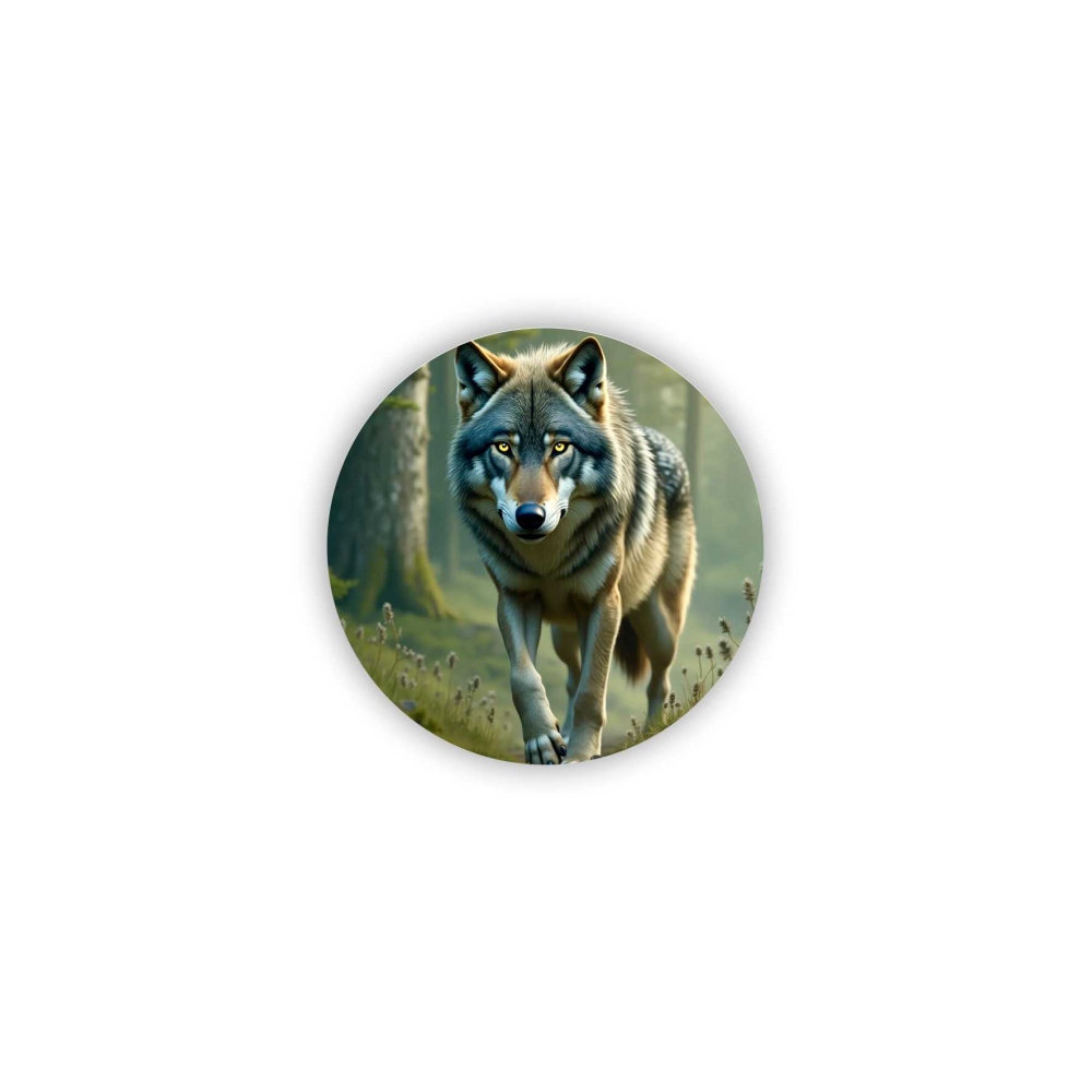 Magnetka 60x60mm v tvare kruhu - vlčí strážca