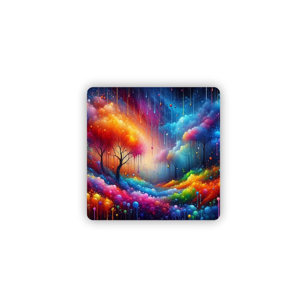 Magnetka 65x65mm v tvare štvorca - farebná krajina snov