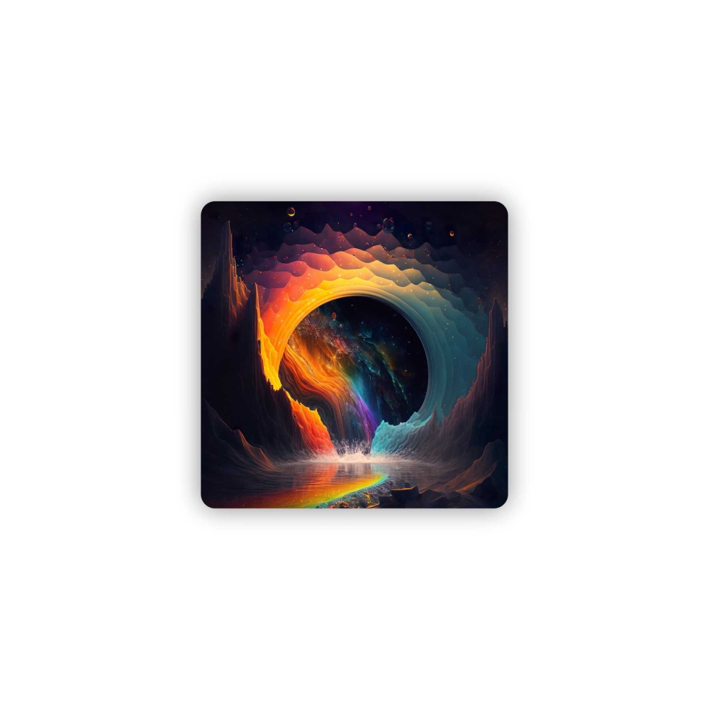 Magnetka 65x65mm v tvare štvorca - kozmický farebný vír